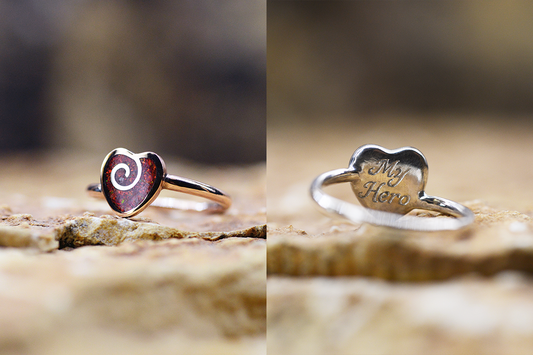 Opals & Ashes Spiral Heart Ashes Ring