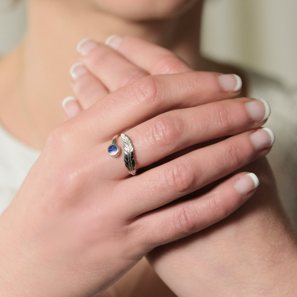Angel Feather Ashes Ring – Handmade Cremation Memorial Jewellery
