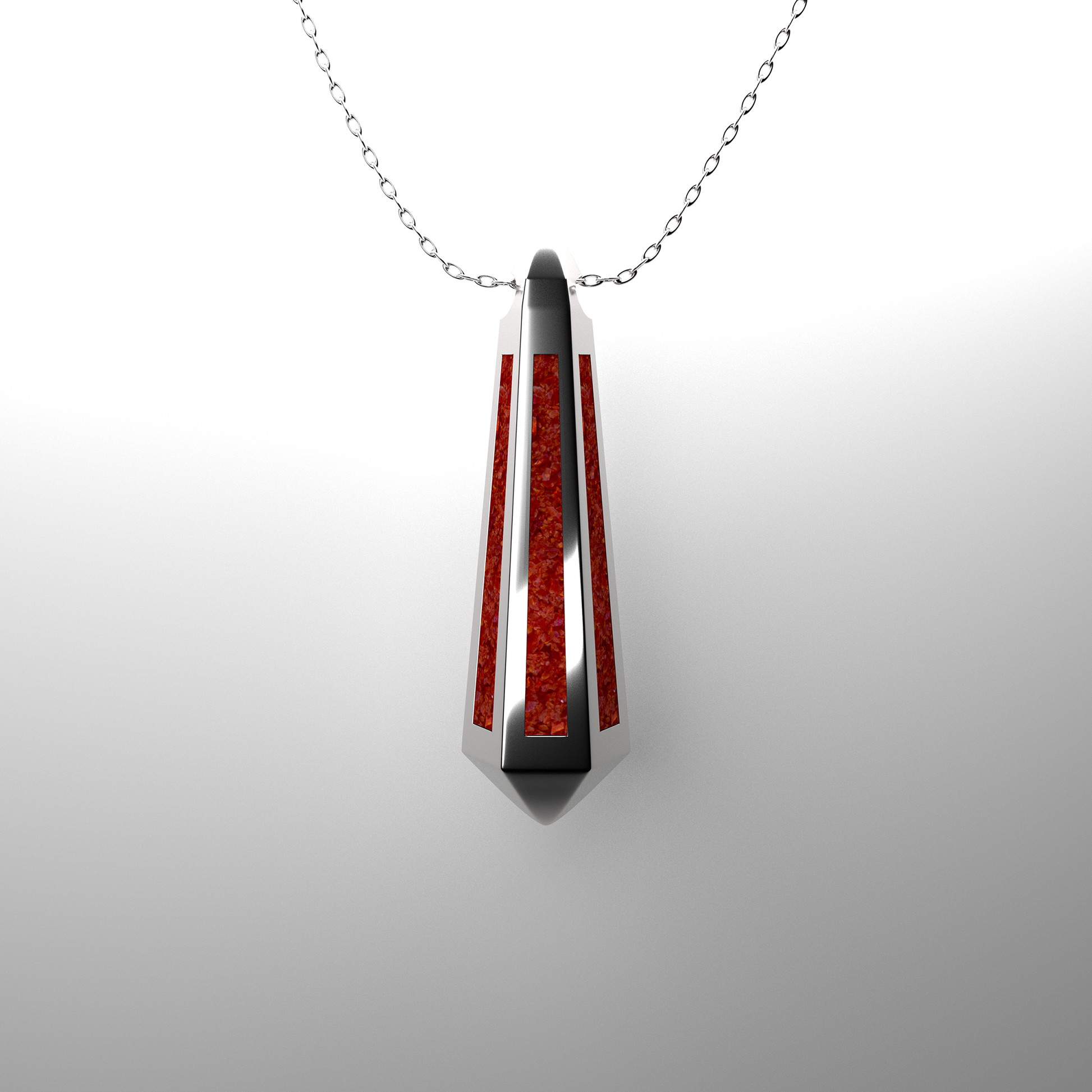 Opal & Ashes Lantern Pendant. Ruby Red.