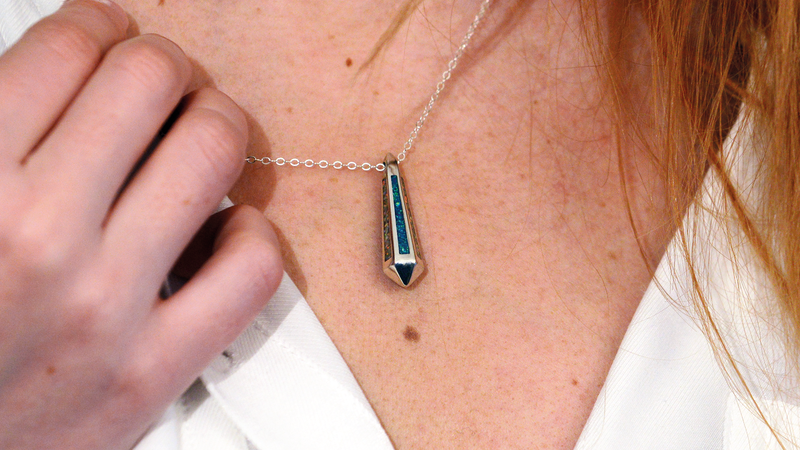 handmade ashes lantern necklace UK cremation jewellery. 