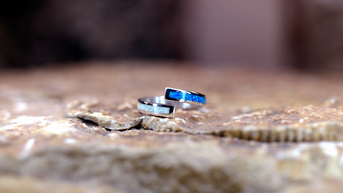 handmade ashes ring UK cremation jewellery 2 colour
