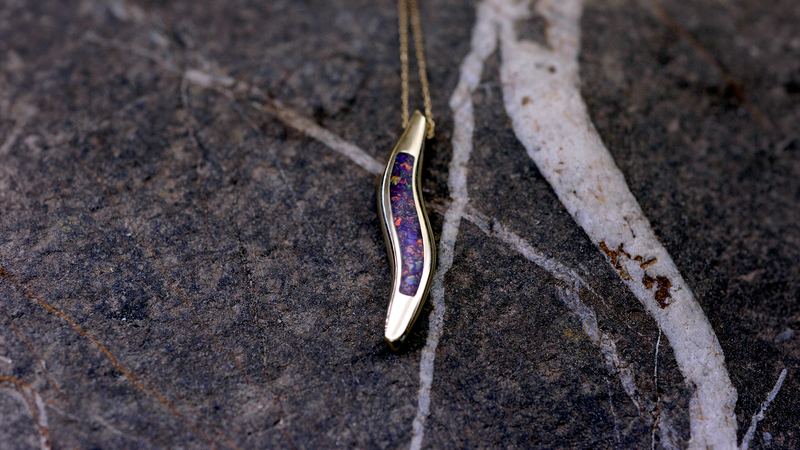 handmade ashes wave necklace UK cremation jewellery. 

