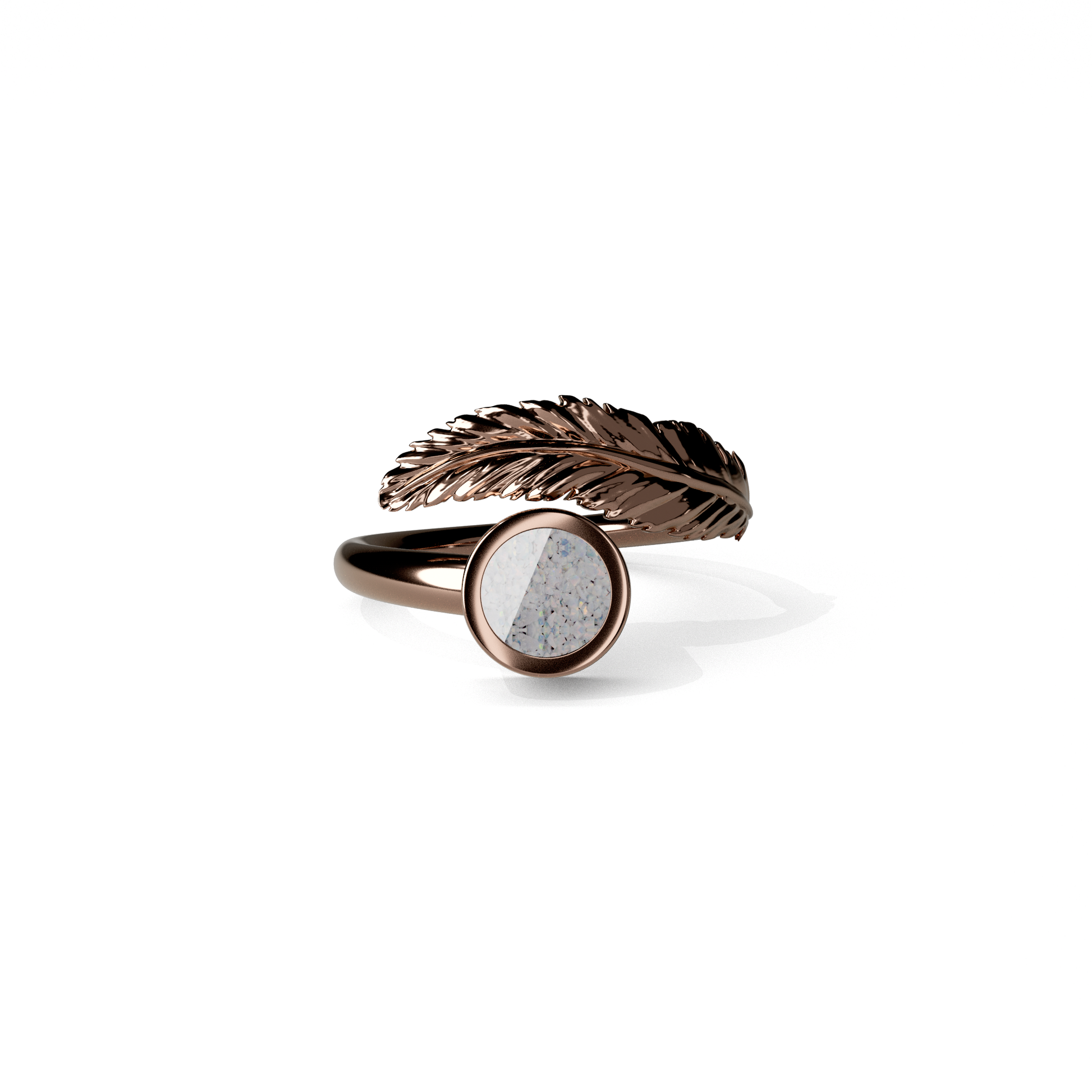 Rose gold online feather ring