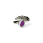 Opals & Ashes Angel Feather Memorial Ring 9ct White Gold. Ashes blended with Lavender Opals.