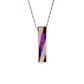 Opals & Ashes Bar Unisex Memorial Pendant 9ct Rose Gold. Ashes blended with Lavender Opals.