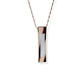 Opals & Ashes Bar Unisex Memorial Pendant 9ct Rose Gold. Ashes blended with Pearl White Opals.