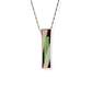 Opals & Ashes Bar Unisex Memorial Pendant 9ct Rose Gold. Ashes blended with Spring Green Opals.