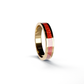 Opals & Ashes Circle Unisex Memorial Ring 9ct Yellow Gold. Ashes blended with Ruby Red Opals.