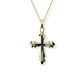 Opals & Ashes Decorative Cross Unisex Memorial Pendant 9ct Yellow Gold. Ashes blended with Black Fire Opals.