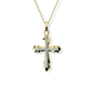 Opals & Ashes Decorative Cross Unisex Memorial Pendant 9ct Yellow Gold. Ashes blended with Pearl White Opals.