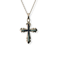 Opals & Ashes Decorative Cross Unisex Memorial Pendant 9ct Rose Gold. Ashes blended with Black Fire Opals.