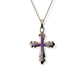 Opals & Ashes Decorative Cross Unisex Memorial Pendant 9ct Rose Gold. Ashes blended with Lavender Opals.