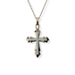 Opals & Ashes Decorative Cross Unisex Memorial Pendant 9ct Rose Gold. Ashes blended with Pearl White Opals.