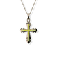 Opals & Ashes Decorative Cross Unisex Memorial Pendant 9ct Rose Gold. Ashes blended with Summer Yellow Opals.