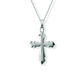 Opals & Ashes Decorative Cross Unisex Memorial Pendant Silver. Ashes blended with Pearl White Opals.