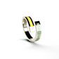Opals & Ashes Dual Spiral Memorial Ring 9ct White Gold. Ashes blended with Summer Yellow and Spring Green Opals