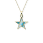 Opals & Ashes Five Star Memorial Pendant 9ct Yellow Gold. Ashes blended with Pacific Blue Opals.