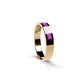 Opals & Ashes Half Circle Unisex Memorial Ring 9ct Yellow Gold. Ashes blended with Lavender Opals.