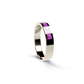 Opals & Ashes Half Circle Unisex Memorial Ring 9ct White Gold. Ashes blended with Lavender Opals.
