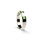 Opals & Ashes Half Circle Unisex Memorial Ring 9ct White Gold. Ashes blended with Spring Green Opals.
