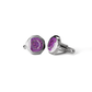 Opals & Ashes Hexagonal Memorial Cufflinks Silver. Ashes blended with Lavender Opals.