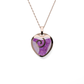 Opals & Ashes Spiral Heart Memorial Pendant 9ct Rose Gold. Ashes blended with Lavender Opals.