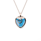Opals & Ashes Spiral Heart Memorial Pendant 9ct Rose Gold. Ashes blended with Pacific Blue Opals.