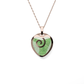 Opals & Ashes Spiral Heart Memorial Pendant 9ct Rose Gold. Ashes blended with Spring Green Opals.