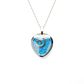 Opals & Ashes Spiral Heart Memorial Pendant 9ct White Gold. Ashes blended with Pacific Blue Opals.