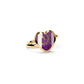 Opals & Ashes Spiral Heart Memorial Ring 9ct Yellow Gold. Ashes blended with Lavender Opals.