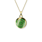 Opals & Ashes Spiral Memorial Pendant 9ct Yellow Gold. Ashes blended with Spring Green Opals.