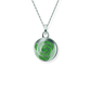 Opals & Ashes Spiral Memorial Pendant Silver. Ashes blended with Spring Green Opals.