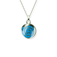 Opals & Ashes Spiral Memorial Pendant 9ct White Gold. Ashes blended with Pacific Blue Opals.