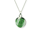 Opals & Ashes Spiral Memorial Pendant 9ct White Gold. Ashes blended with Spring Green Opals.
