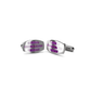 Opals & Ashes Trinity Memorial Cufflinks Silver. Ashes blended with Lavender Opals.