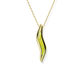 Opals & Ashes Wave Memorial Pendant 9ct Yellow Gold. Ashes blended with Summer Yellow Opals.