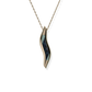 Opals & Ashes Wave Memorial Pendant 9ct Rose Gold. Ashes blended with Black Fire Opals.