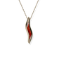 Opals & Ashes Wave Memorial Pendant 9ct Rose Gold. Ashes blended with Ruby Red Opals.