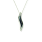 Opals & Ashes Wave Memorial Pendant 9ct White Gold. Ashes blended with Black Fire Opals.