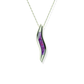 Opals & Ashes Wave Memorial Pendant 9ct White Gold. Ashes blended with Lavender Opals.