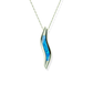 Opals & Ashes Wave Memorial Pendant 9ct White Gold. Ashes blended with Pacific Blue Opals.