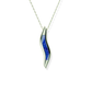 Opals & Ashes Wave Memorial Pendant 9ct White Gold. Ashes blended with Royal Blue Opals.