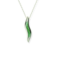 Opals & Ashes Wave Memorial Pendant 9ct White Gold. Ashes blended with Spring Green Opals.